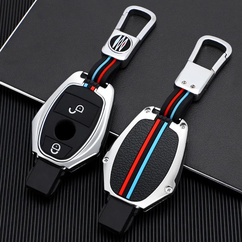 Zinklegierung Vollsilikon Autoschlüsselhülle für Mercedes Benz A B C E Klasse GLS GLA GLK GLC CLS CLA AMG W204 W205 W212 W463 W176