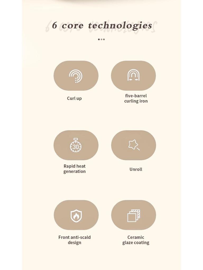 Hot Selling 5-Stick Wave Hair Curler: Large Tube Water Wave Hair Styler