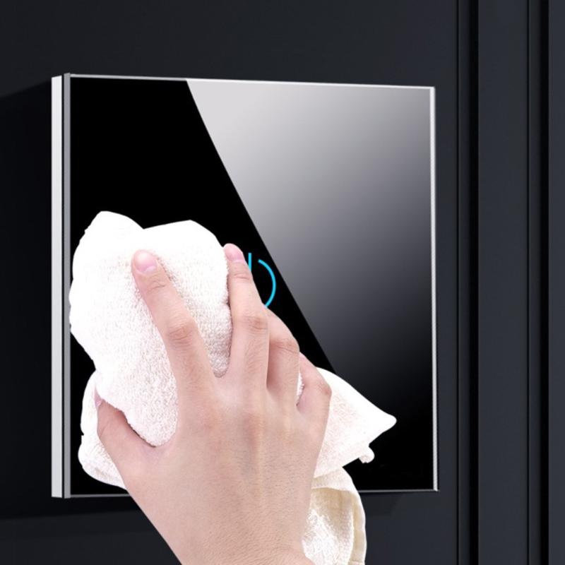 Comutator cu Senzor Tactil Standard UE Panou din Sticlă Cristal Călit Putere 1/2/3 Module 1 Mod 220V Comutatoare pentru Lampă de Perete Pornit