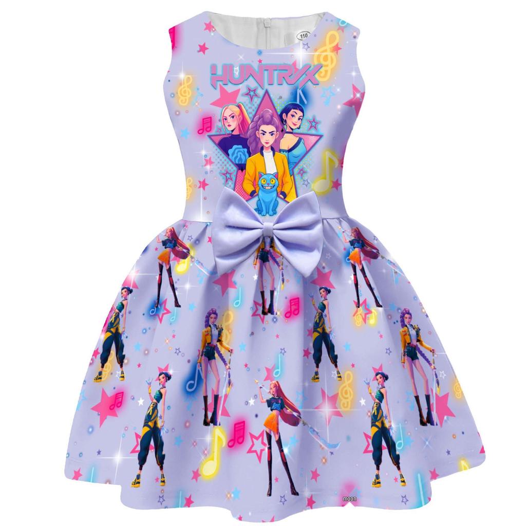 Em estoque: Vestido Formal com Saia e Laço Digital Print The Witcher Girls 94209