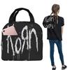 Korn Band Rock Metal Musica Borsa Pranzo Termica per Donne Bambini Scatole Alimentari a Prova di Perdite Borsa Termica per Pranzo Tote