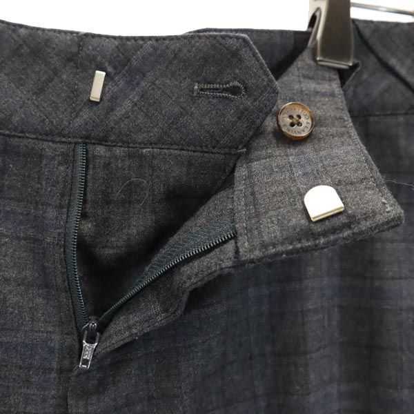 Lanvin Wyprodukowane w Japonii Spodnie typu slacks z mieszanki wełny w kratę 48 szare Męskie Używane