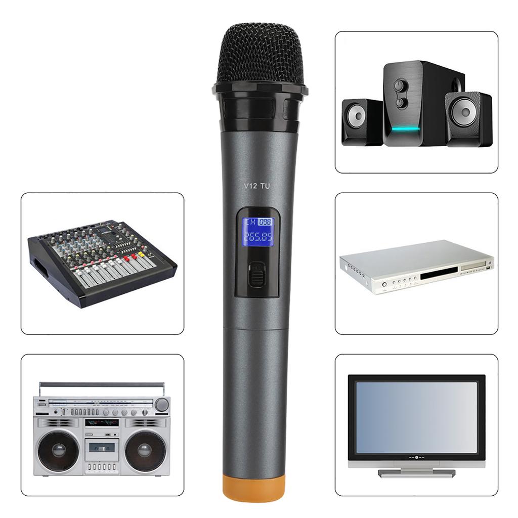 Wireless Microphone Handheld Mic with Receiver for Karaoke Speech Loudspeaker