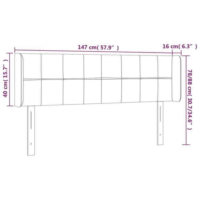 VidaXL LED Headboard Bedroom Furniture Double Bed Accessory Head of Bed Frame Interior Dark Brown 3123237