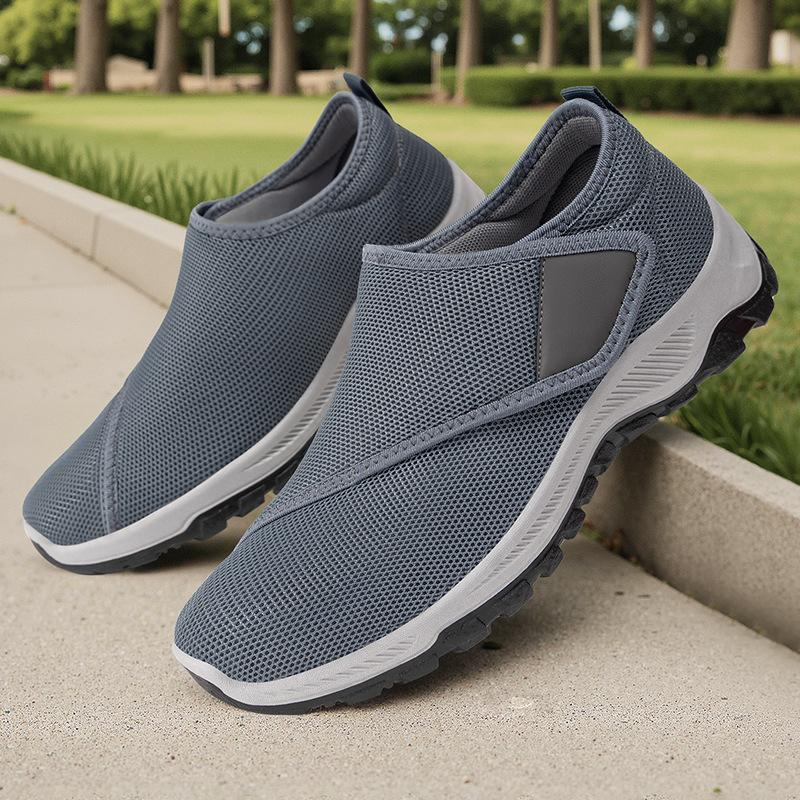 Men's shoes spring mesh breathable casual shoes    temu walking shoes one pedal Velcro couple dad shoes
