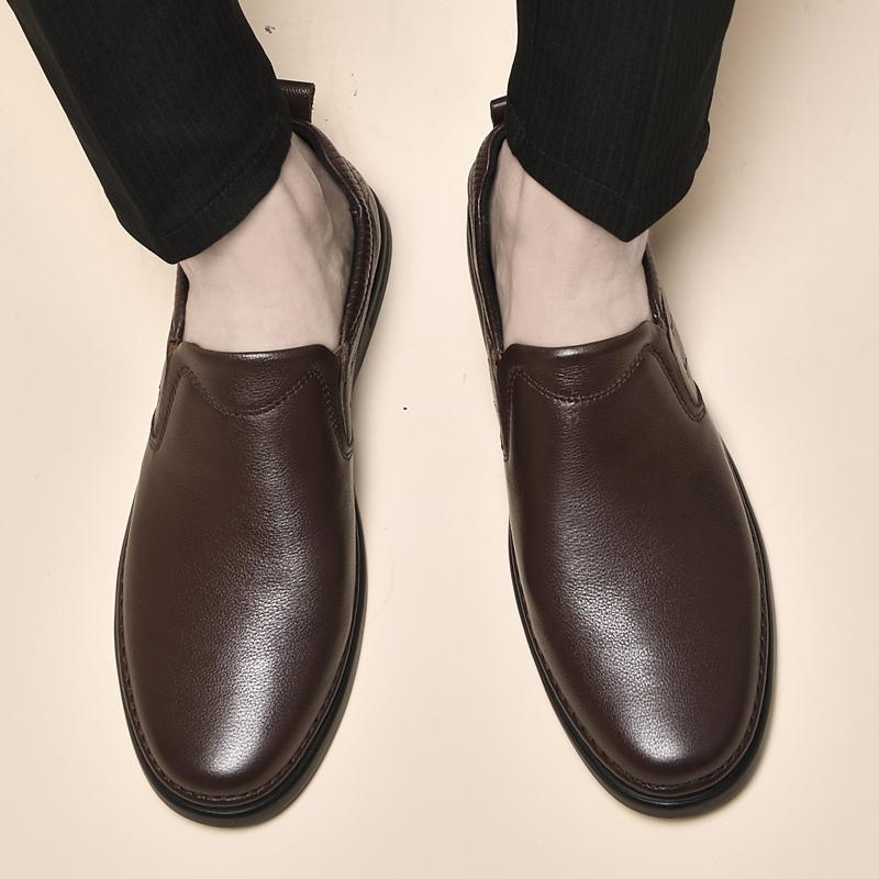 Fashion Genuine Leather for Men Business Shoes Stylish Male Comfortable Flats All-match Male Driving Shoes Classic Men Shoes for Wedding