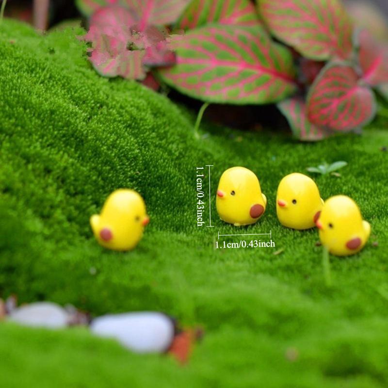 10pcs BeautyMood Miniature Fairy Garden Herd of Chickens (Yellow)