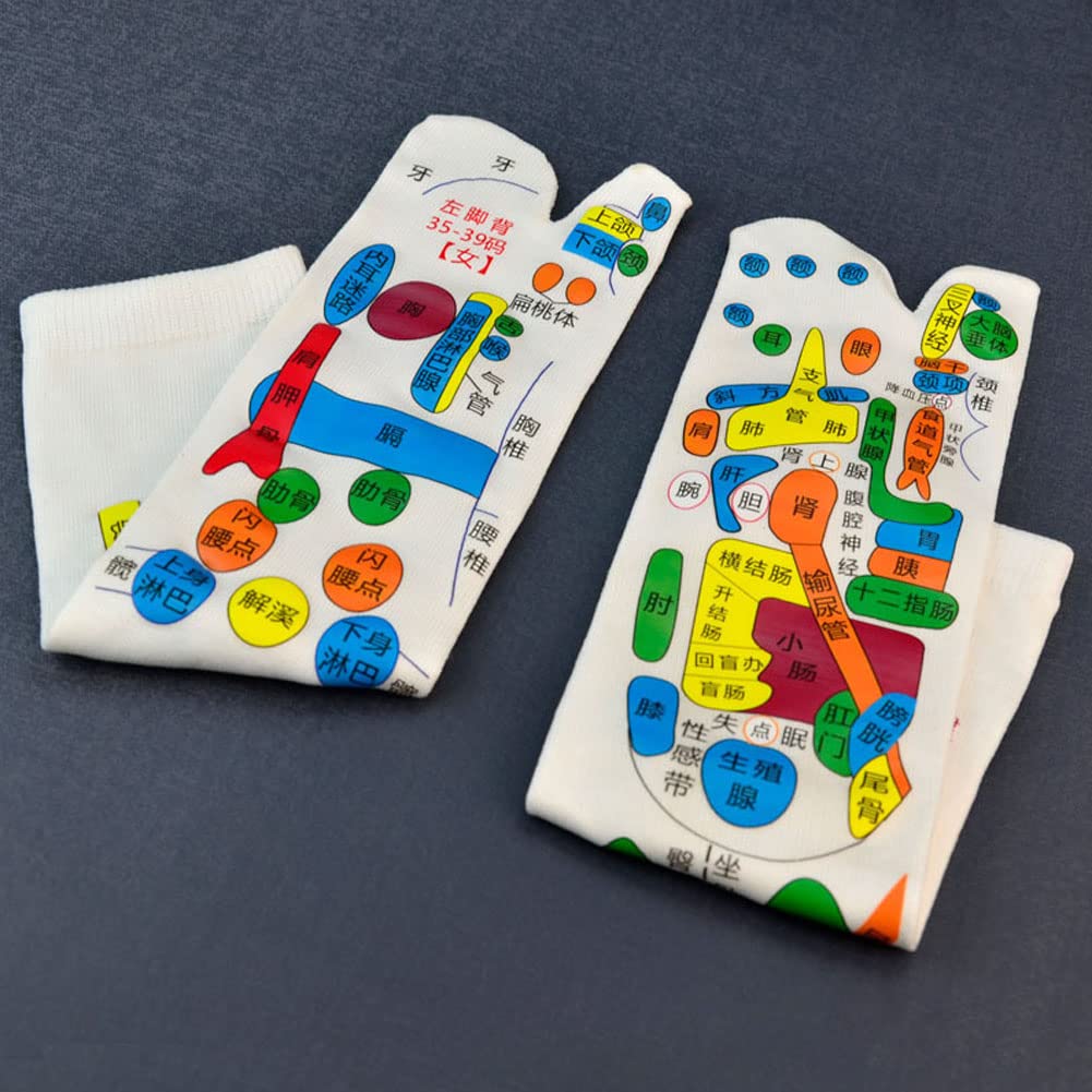 Foot Reflexology Socks Foot Reflexology Socks for Men and White [GCJP] [Japanese Instructions] Women, (Sizes 22.5cm - 24.5cm)