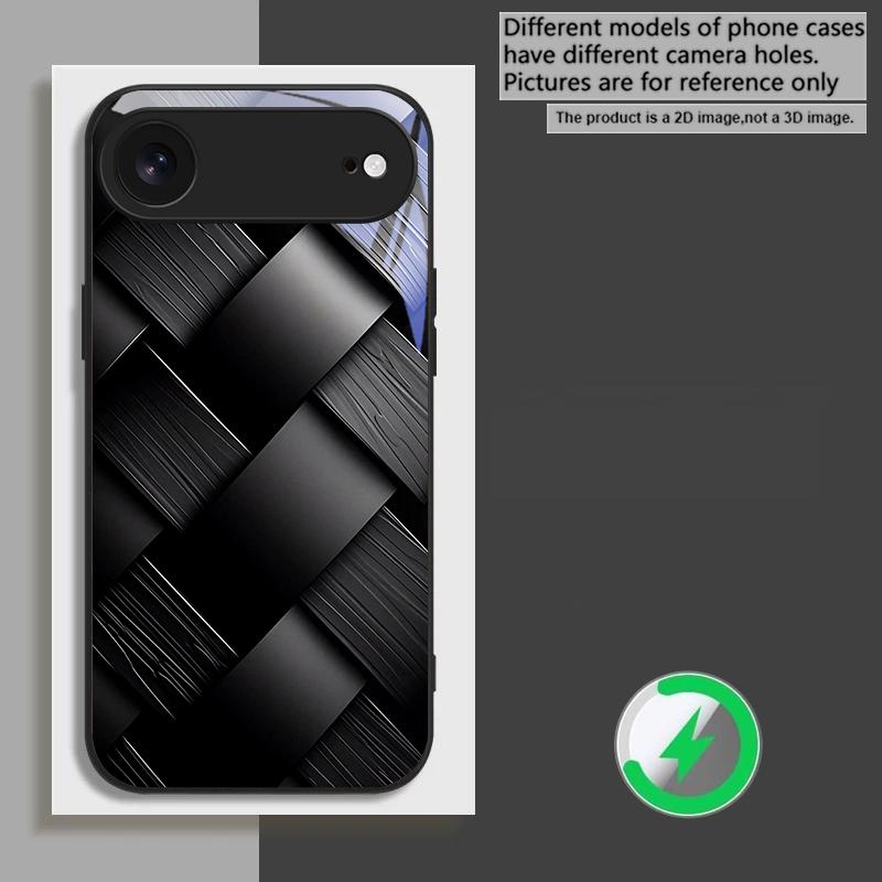 

Dark geometric texture Suitable For iPhone 17 Pro Max 16E 15 Pro 14 13 Plus 12 mini 11 16 Air 17Pro magnetism Glass Phone Case iPhone Air