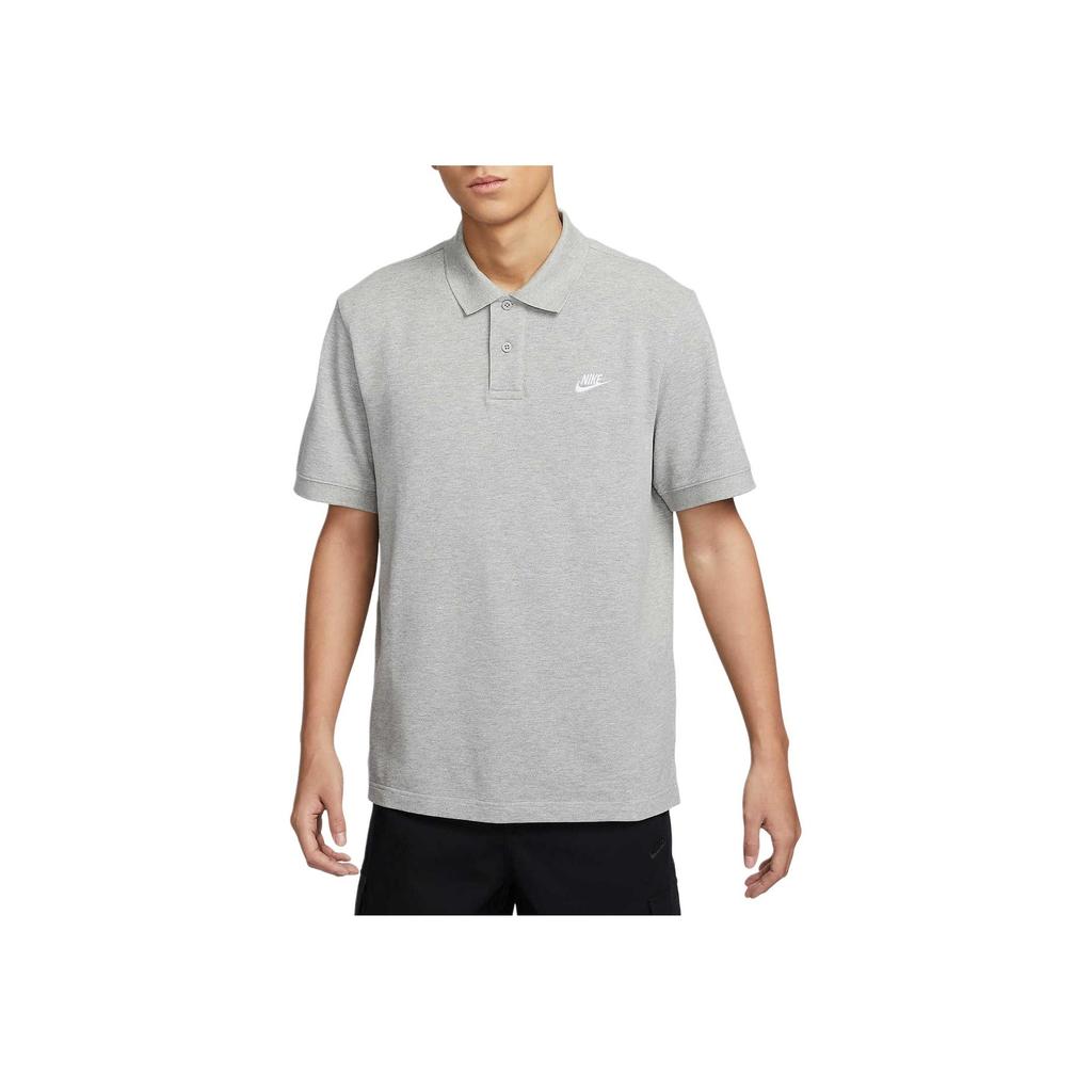Nike Printed Logo Short Sleeve Polo Shirt Men Tops Gray FN3895-063