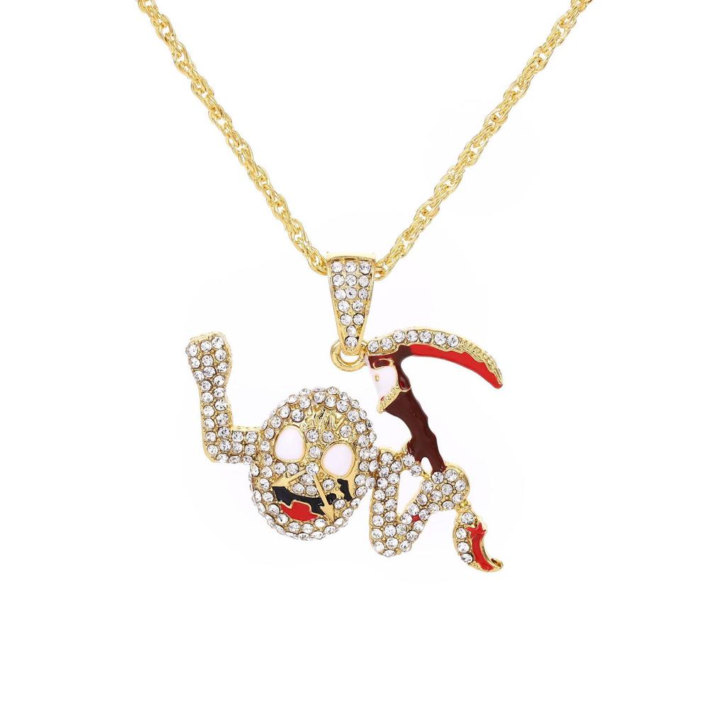European and American Creative Death Sickle Monster Zircon Pendant Hiphop Personality