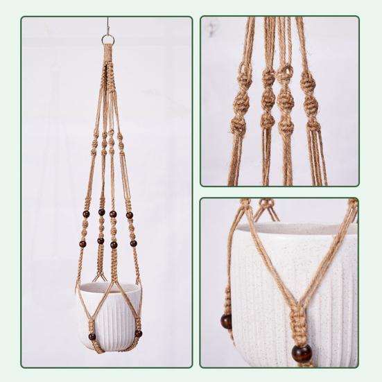 Macrame Plant Hanger Boho Hanging Planter Holder Cotton Rope Flower Pot Hanger for Home Patio Garden Decor
