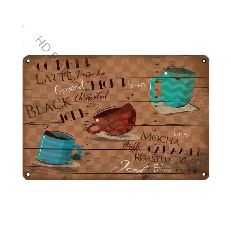 Cat Cooking Diner Metal Tin Sign Vintage Style Coffee Tin Plaque Metalen Poster Kitchen Restaurant Cafe Decor Advertise Plate