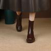 Qirui shoes Thick-soled Chelsea boots, leather inside and outside, simple and elegant