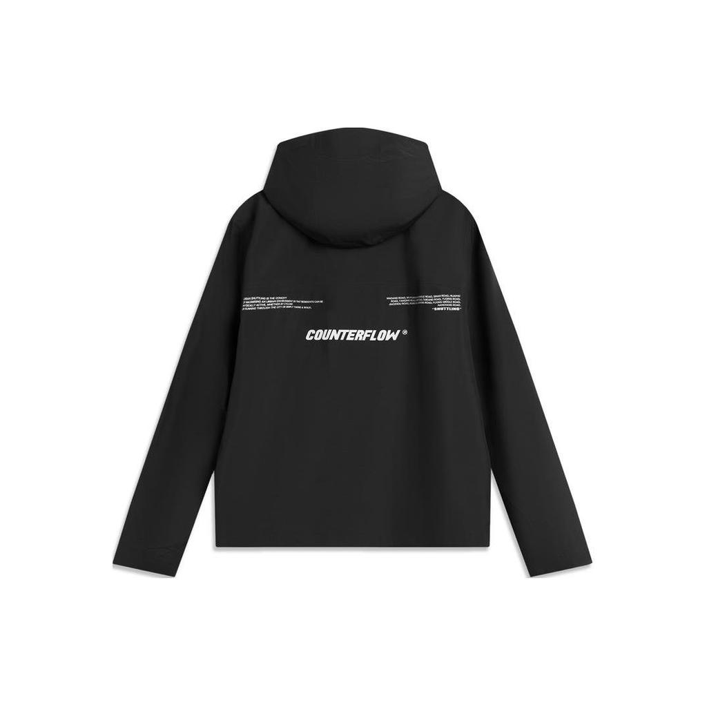 Li Ning CF Reflective Waterproof Windbreaker Jacket Women Jackets Black ACFU006-1