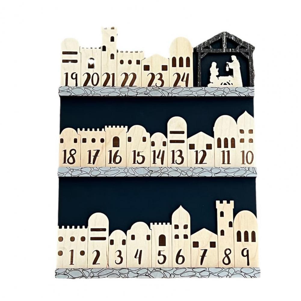 

10 Christmas Nativity Advent Countdown Calendar Centered Day Until Xmas Wooden Decor Jesus Religious Holiday Sign