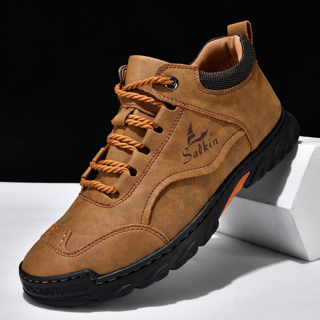 Stivali in Pelle Cuciti a Mano Scarpe in Pelle Scamosciata Stivaletti da Uomo Per Uomo Scarpe Casual Taglia Grande Scarpe da Lavoro