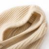 Women's 100% Pure Cashmere Knit Hat with Drawstring Neck Protection - Warm for Autumn and Winter