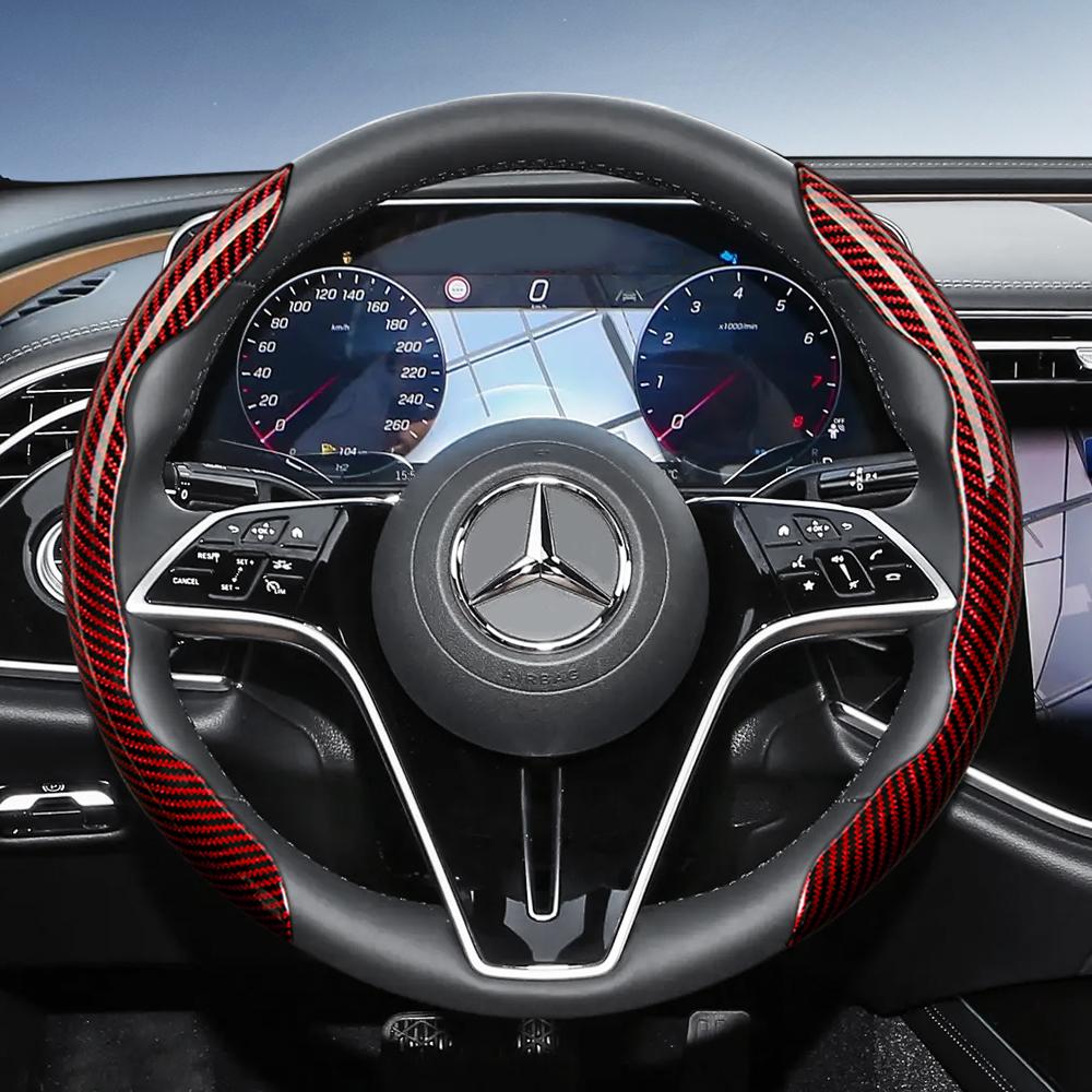Geeignet für Mercedes-Benz Lenkradabdeckung mit Carbonfaser-Textur und segmentiertem Schnellverschluss-Design V g S a E C-Klasse Gle Glc Gla Glb Cls