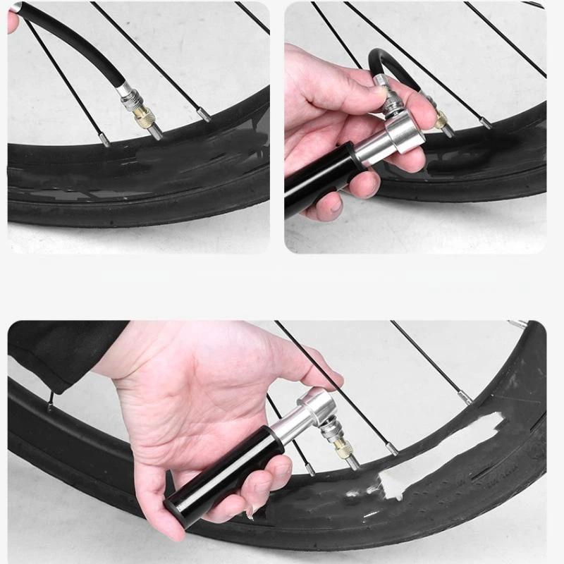 Aluminum Alloy Portable Mini Bike Pump Hand Air Inflator Lightweight Design for Fast Cycling Tire Inflation Outdoors