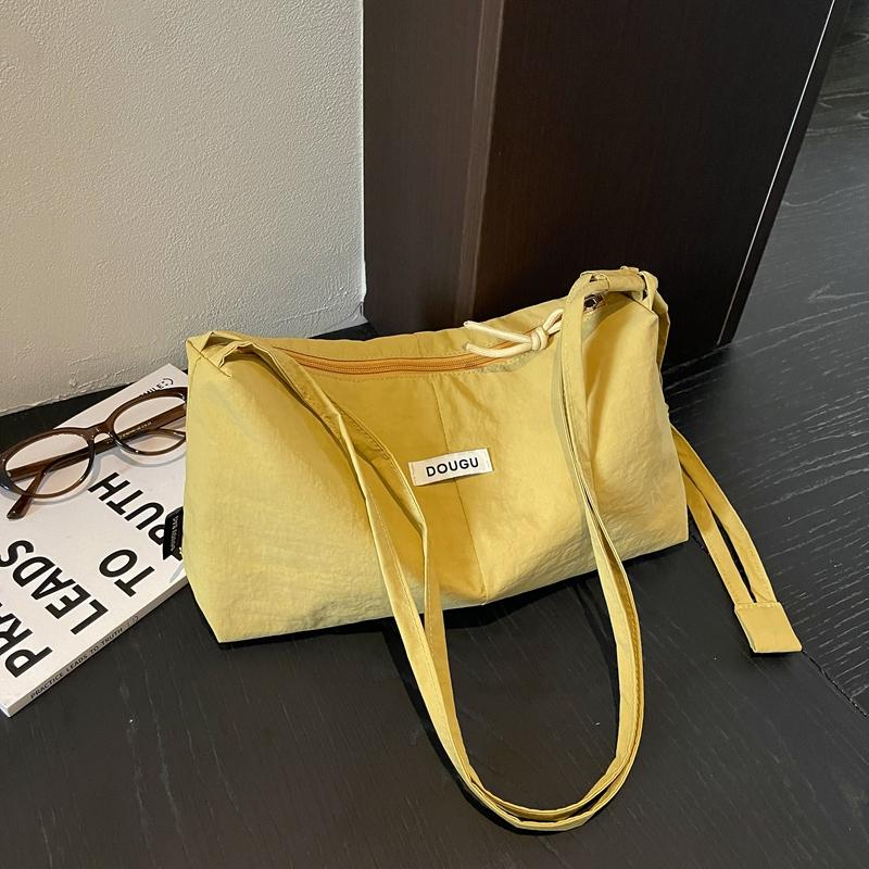 Casual Nylon Hobo Shoulder Bag with Zipper Closure Crossbody Purse for Women Daily Travel