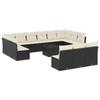 VidaXL Garden Furniture Set with Cushions 14 Pcs Black Braided Resin 3218396