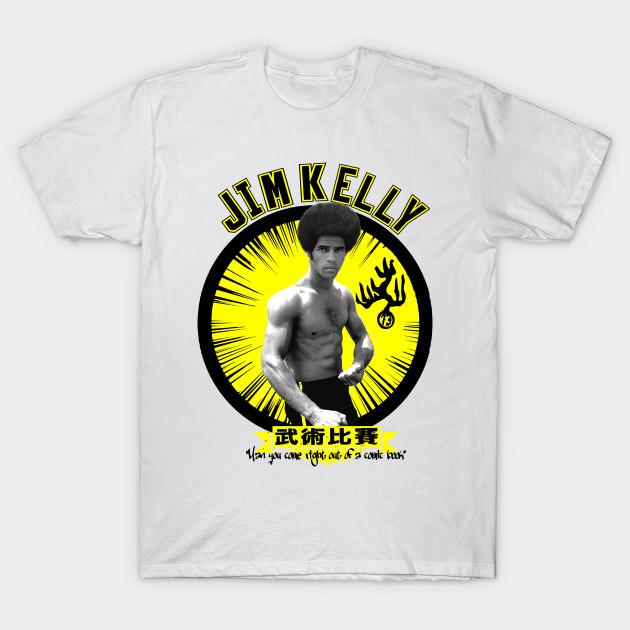 

Men Black Print T-shirt Jim Kelly No-Cut Transfer Paper Print Cotton Tshirt XL белый