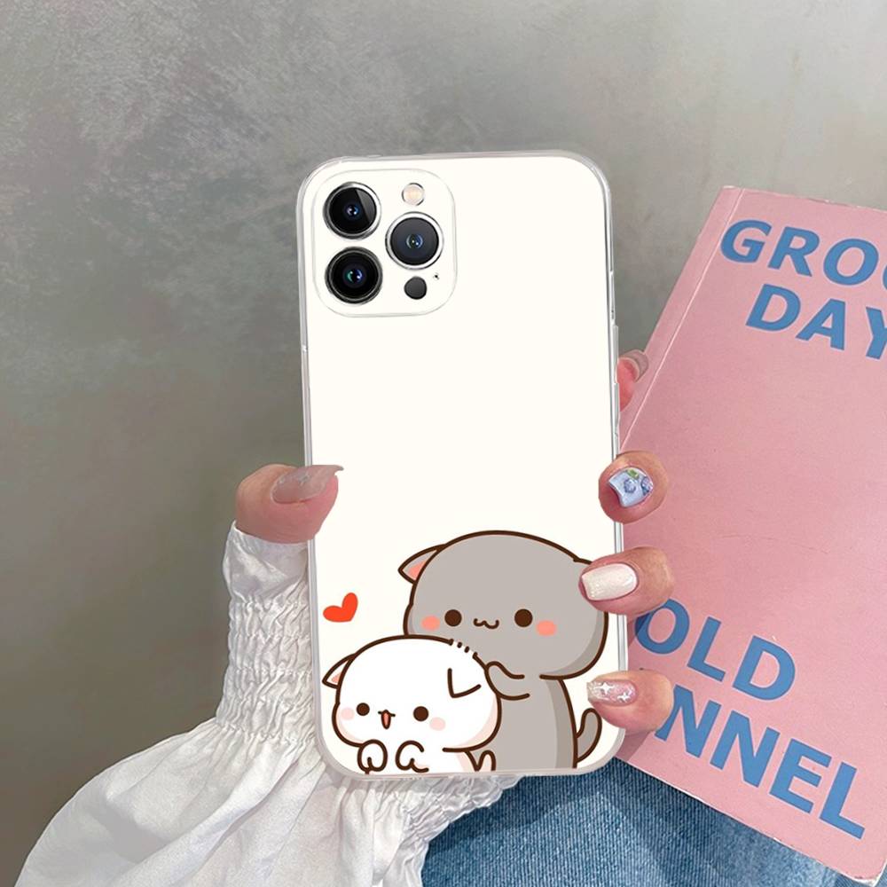 Cartoon Cute Cats TPU Silicone Case for IPhone 11 12 13 14 15 16 17 Pro Max Shockproof Clear Back Cover