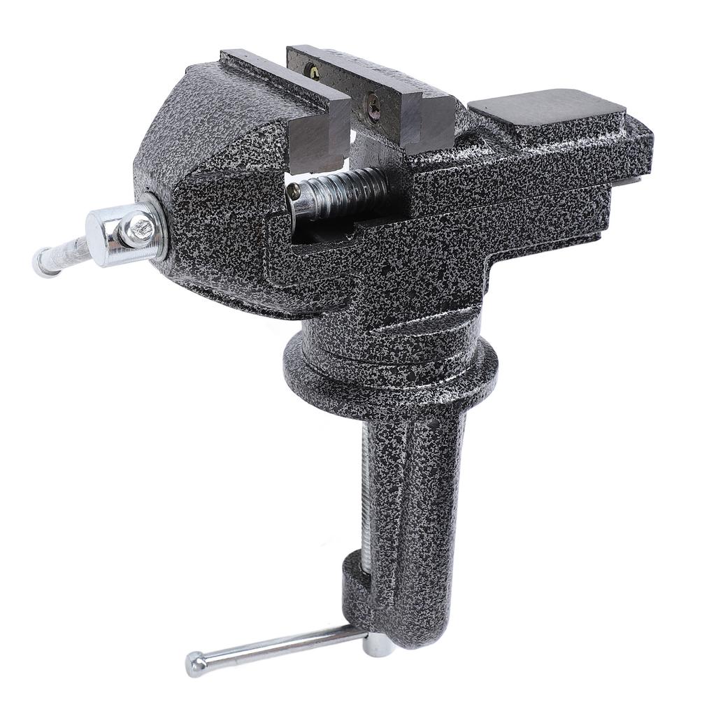 Clamp On Bench Vise 60mm Jaw Width 65mm Opening 62mm Table Clamping Range 360 Degree Rotation Base W