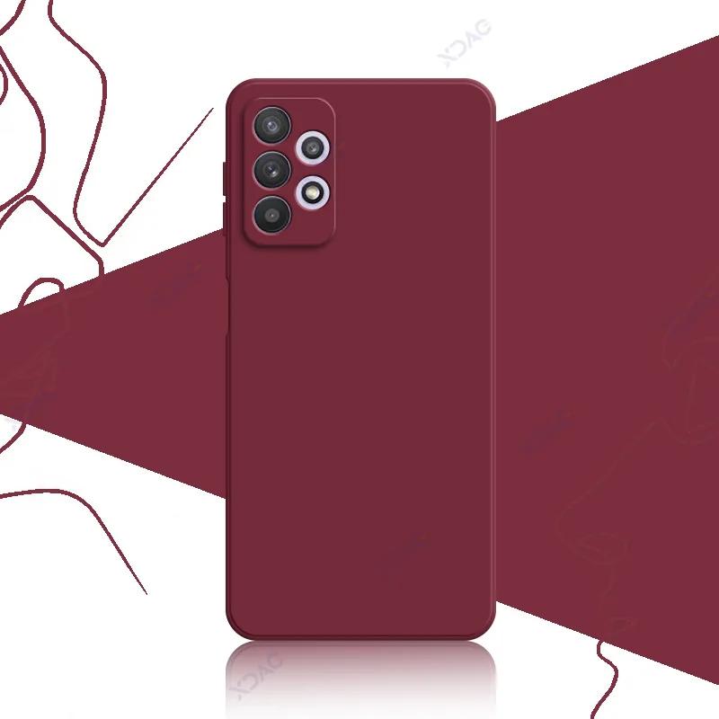 Luxury Square Liquid Silicone Case for Samsung Galaxy A32 4G 5G SamsungA32 360 Soft Phone Back Cover Armor Shield Coque