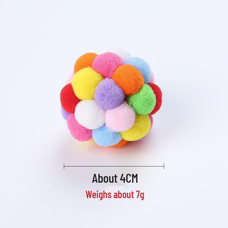 Handmade Colorful Bell Ball: Interactive Plush Chase Toy for Cats