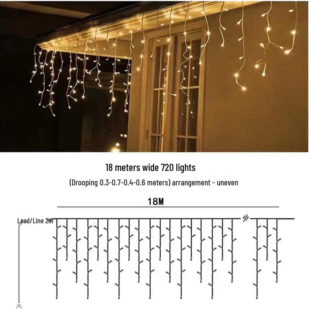 

Солнечные гирлянды «Дыхание младенца» в виде сосулек: Уличная водонепроницаемая декоративная гирлянда для свадеб и садов Solar + USB with Remote (8 functions)