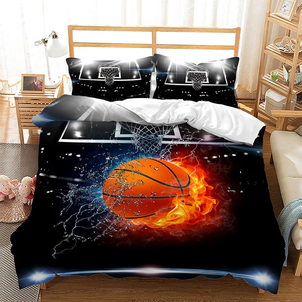 3D Digital Printing Three-Piece Cool Basketball Bedding