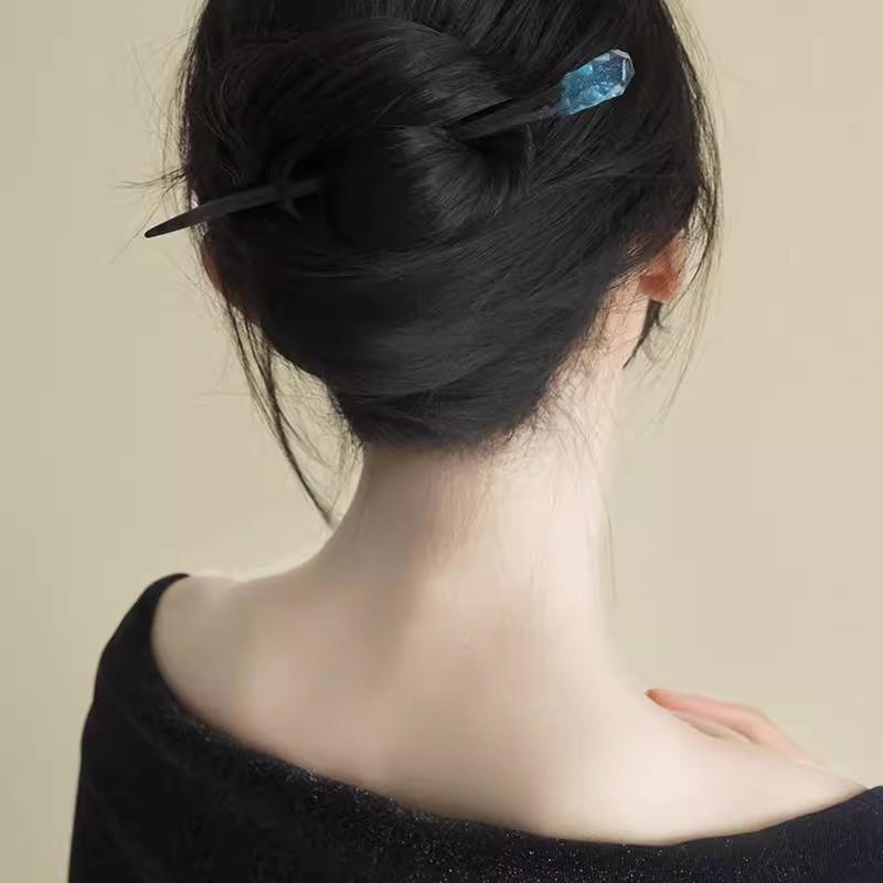 1pc Retro Design Sense Transparent Fish Tail Hairpin Hanfu Ancient Style Step Shaking Hairpin Simple Daily Hair Tie Headdress