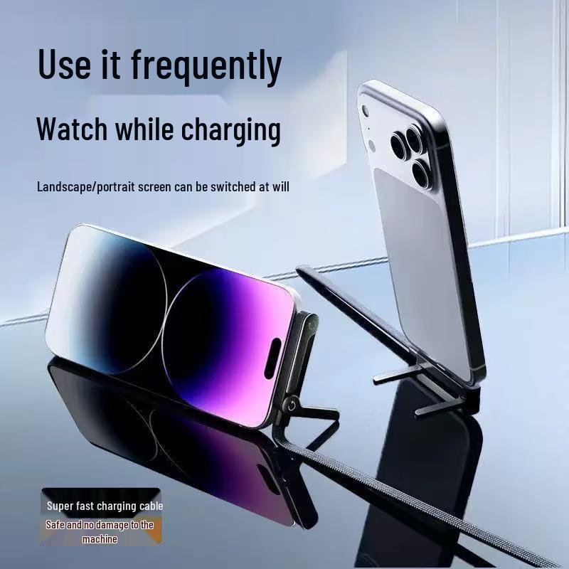 240W Fast Charging Foldable Stand Data Cable for iPhone 17, Tablets, and Mobile Gaming