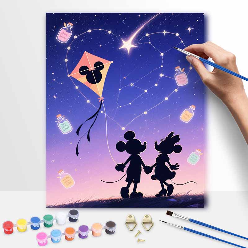 Disney Starry Sky Love Kite Digital Oil Painting Art Painting Handmade Diy Home Decorations