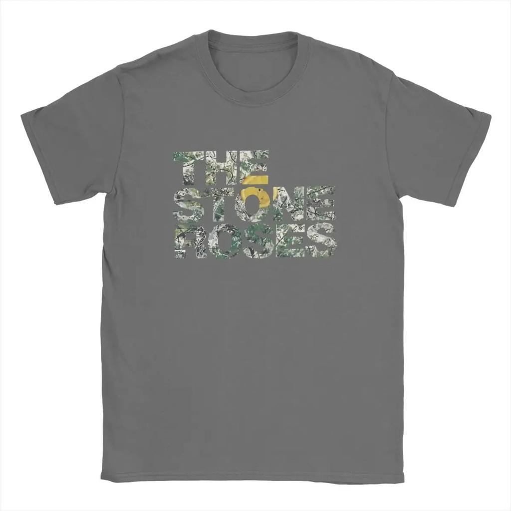 The Stone Roses Logo T Shirts for Men Pure Cotton Funny T-Shirt Round Neck Christmas Tour Tee Shirt Short Sleeve Clothing Summer