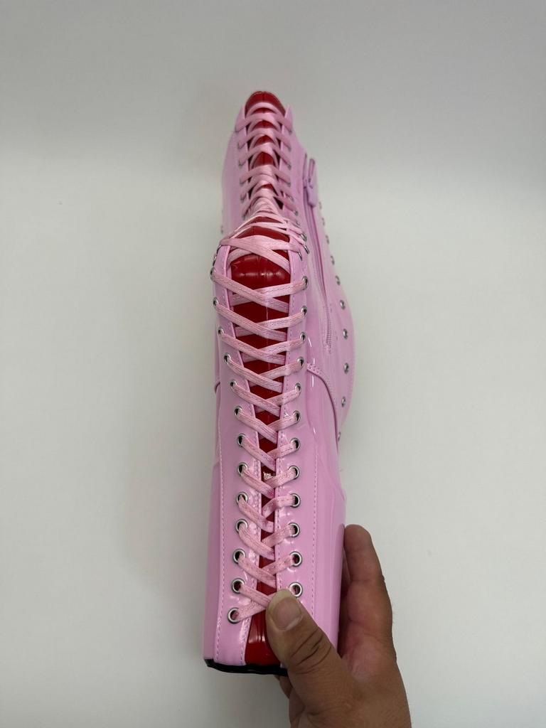 Modă Cizme de Ankle cu Toc Pony de 20CM Fără Toc, Pantofi de Scenă Fetish pentru Femei Pole Dance, Botas Cosplay pentru Bărbați, Platformă de 9cm, Roz, Negru, Culoare Personalizată