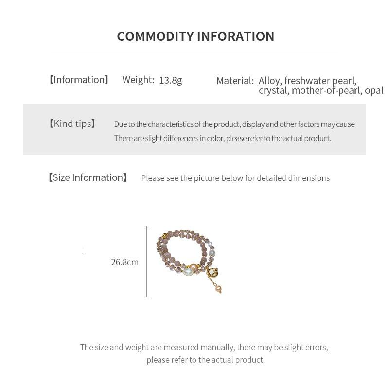Layered Cats Eye Stone Pearl Bracelet Women Irregular Geometric Design Gold Pink Tone Lightweight Luxury Fashion Accessory