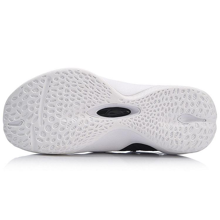 Li Ning SONIC 6 V2 Fabric Cushioning Slip Resistant Abrasion Resistant High top Basketball Shoes Men's Black White ABAN027-4