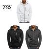Casual Lightweight Outerwear Men Zip-up Hoodie, Athletic Hooded Jacket, Long Sleeve Sweatshirt Versatile Exercise Sports Jacket with Zippered Pockets