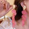 Acrylic leaf petal fringed earrings personalized creative design earrings fashionable versatile temperament earrings