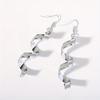 1Pair Geometric Spiral Personalized Long Matte Earrings Light Luxury Earrings Women