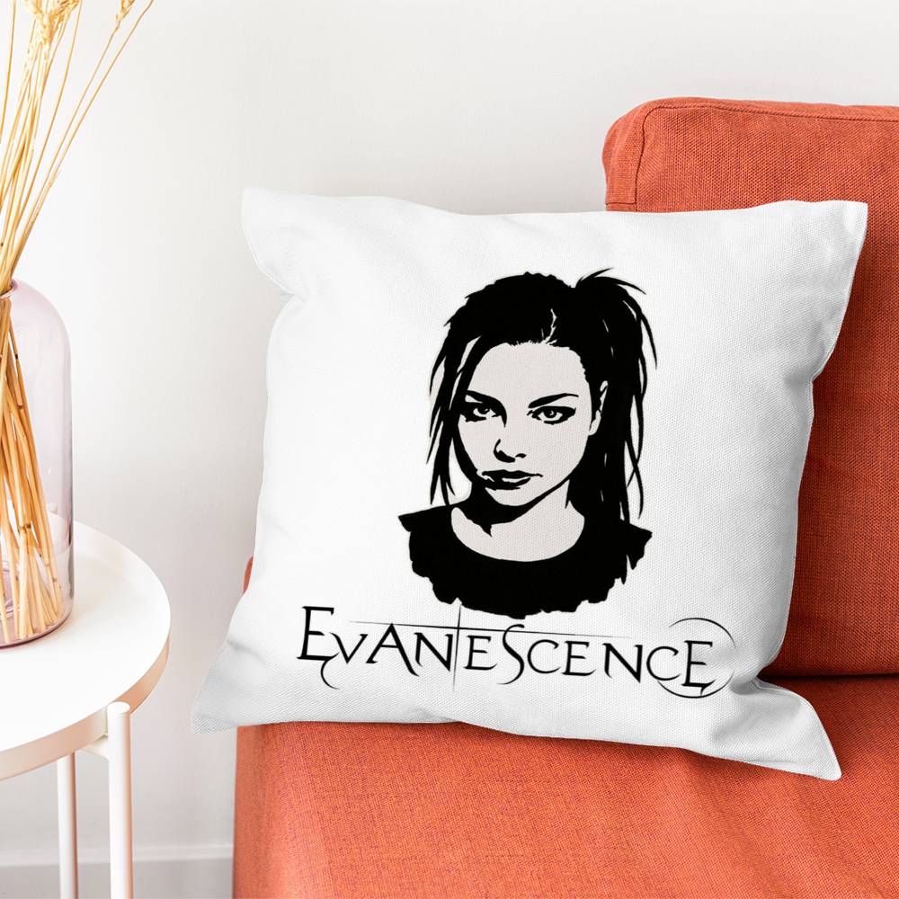 EEvanescence Amy Lee Pillow Case Silky Short Plush With Invisible Zipper Dustproof Sofa Cushion Cover For Home Decor