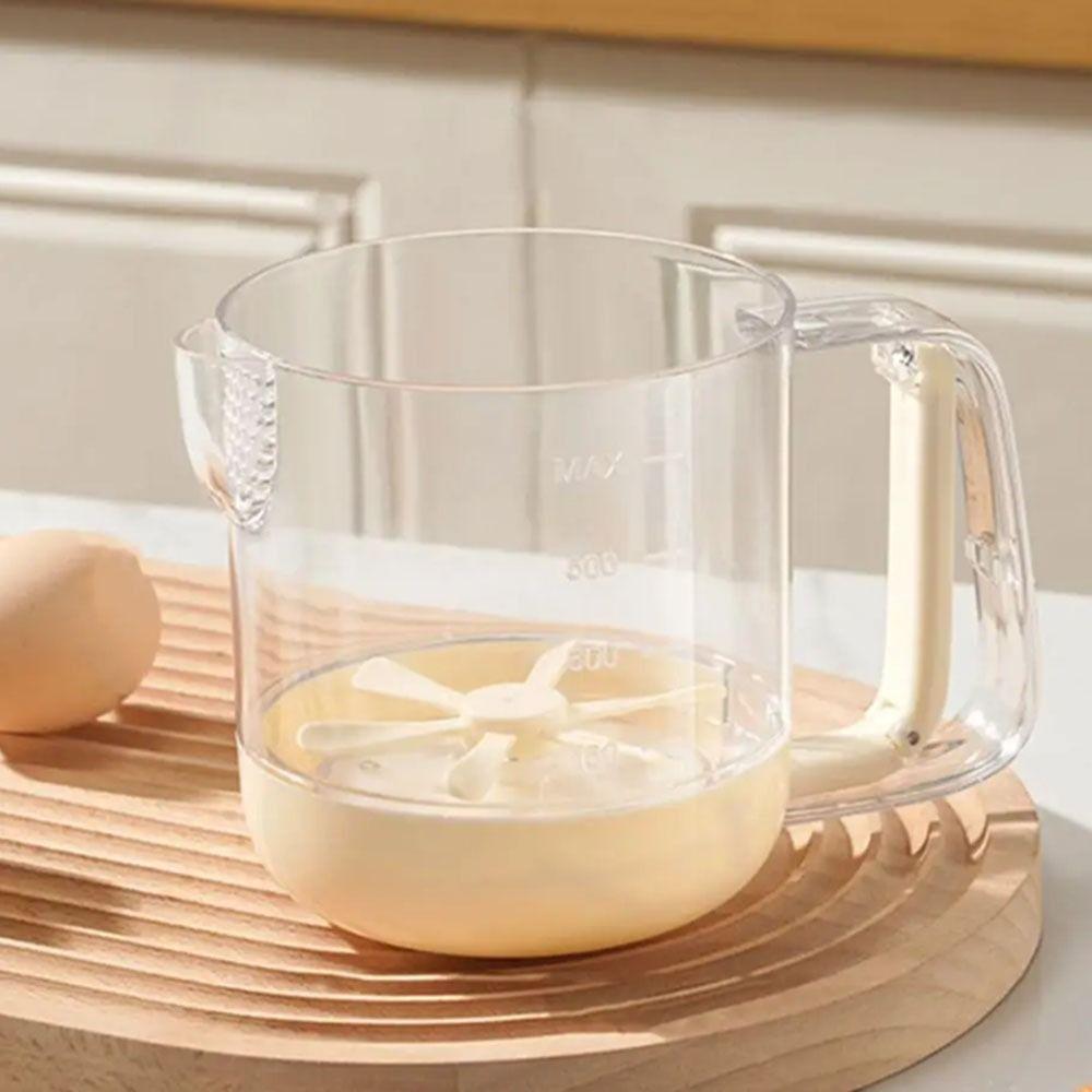 With Clear Scale Egg Beater Manual Liquid Mixing Cup Cream Stirring Cup Kitchen Accessories
