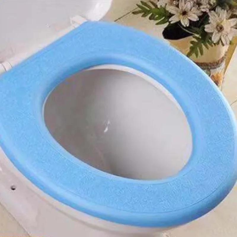 Washable Toilet Seat Cover Waterproof Sticker Foam Toilet Lid Cover Portable Silicone Toilet Cup Covers Bathroom Accessories