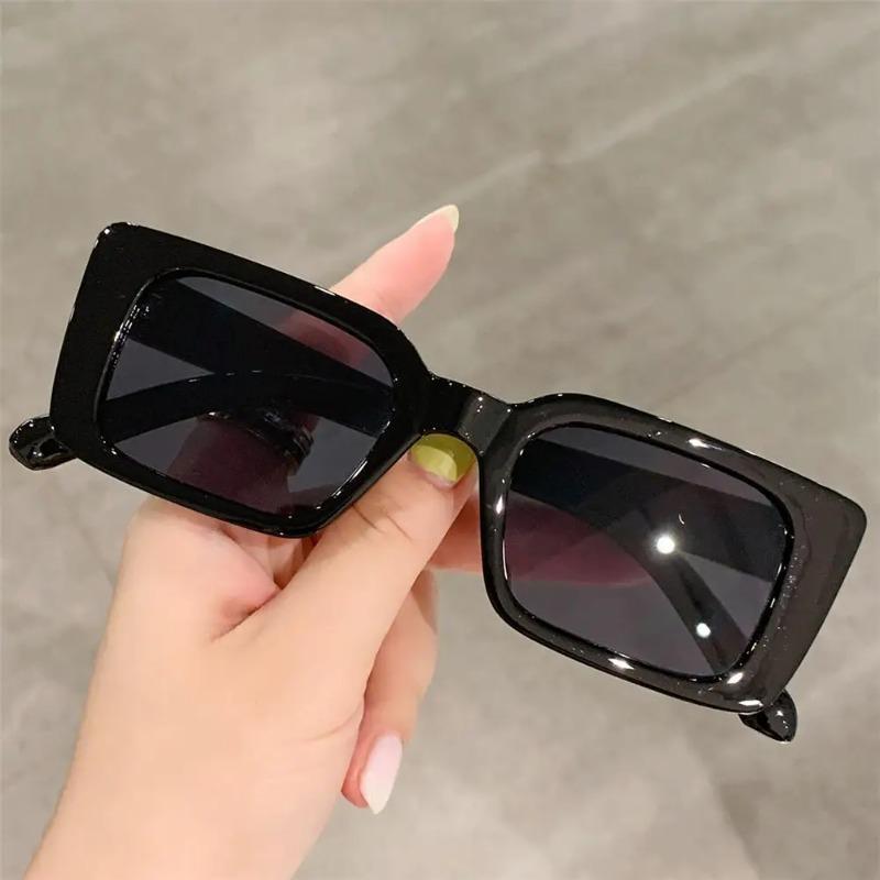 Vintage Beach/Travel Gradient Women'S Fashion Rectangle Leopard Sun Glasses Shades Square Sunglasses Uv400