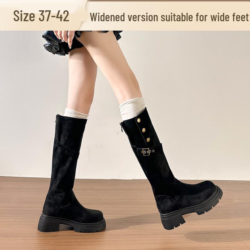 2025 Plus Size Women's Over-the-Knee Thick-Soled Slimming Elastic Boots