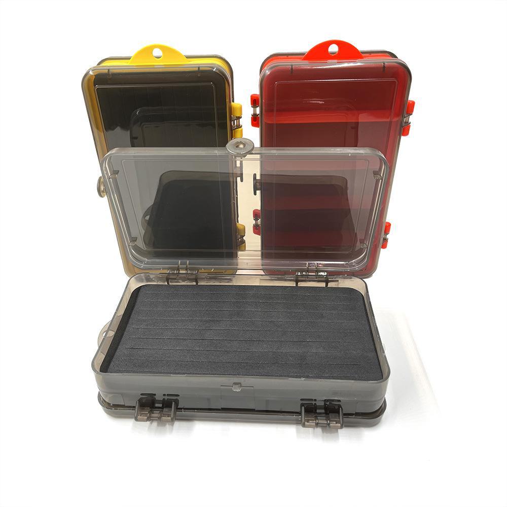 Caja de almacenamiento de anzuelos y señuelos de doble cara gris