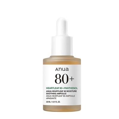 ANUA Heartleaf 80% Drėkinamasis ampulė 30ml - Drėkinantis serumas jautriai ir riebiai odai, šveičiantis su hialurono rūgštimi, Korėjos odos priežiūra